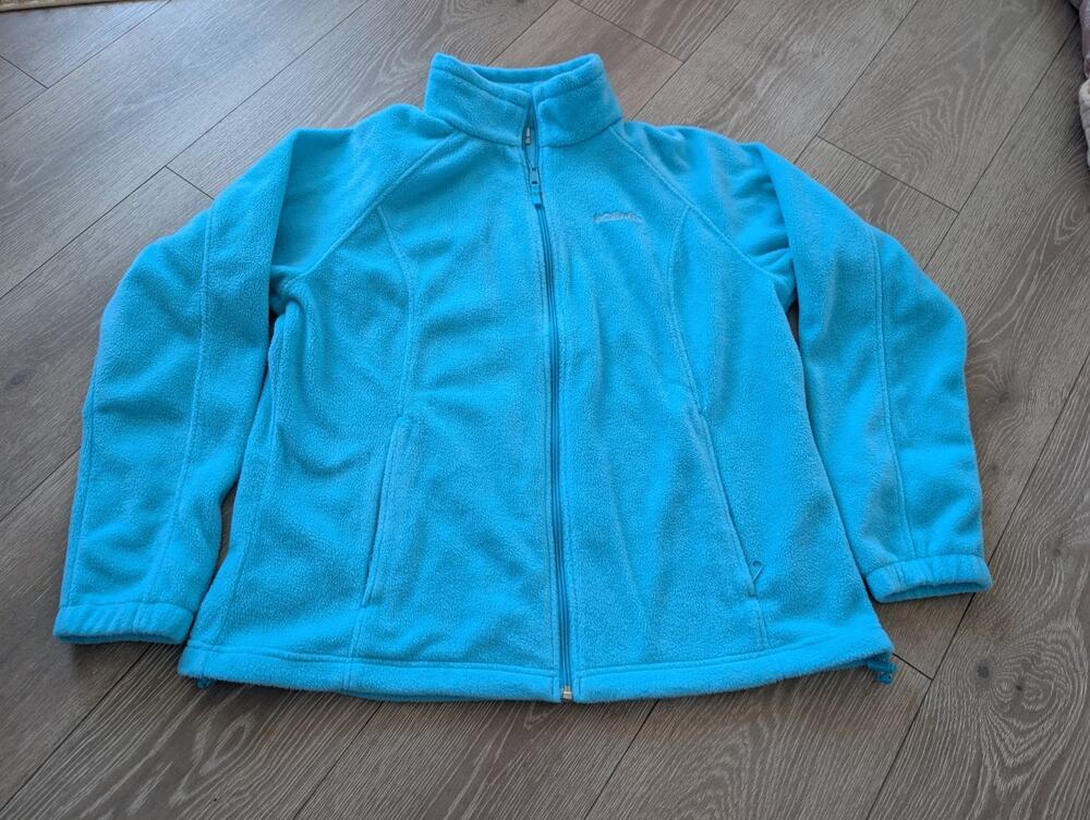 Columbia Sportswear Benton Springs Blue Zip Fleece Women's Long Sleeve Size XL